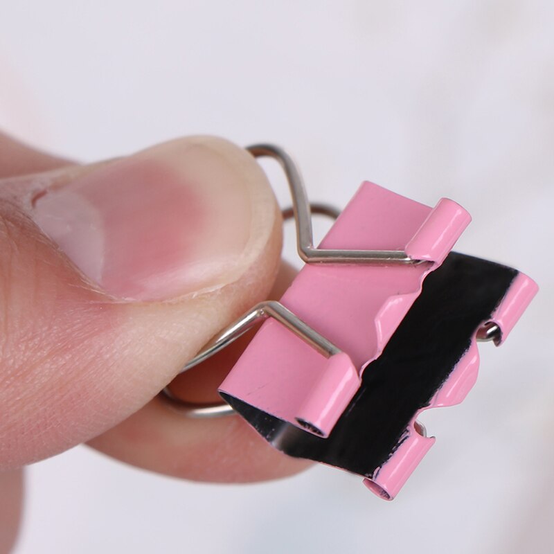 5 stk / lot pink farve metal bindemiddel klip noter brev hjerte form papirclips kontorartikler 3.5*2.5cm
