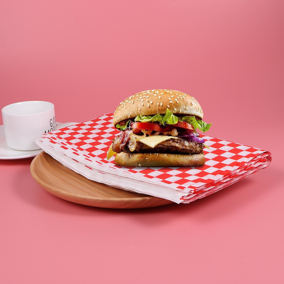 100 ark rutete delikatessekurv rutete matpakkepapir fettbestandig smørbrød hamburger pakke inn forhindrer matflekker