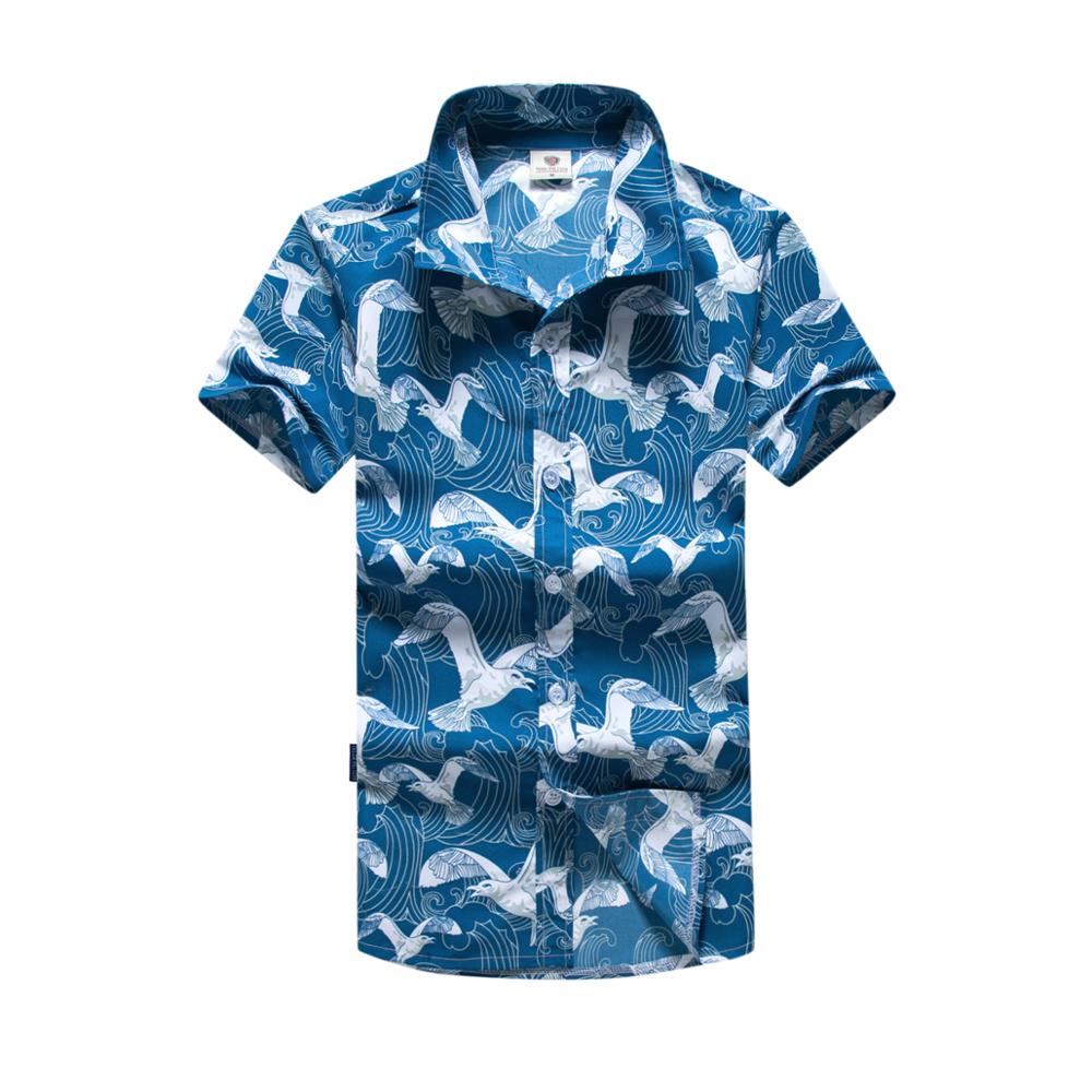 Sommer skjorte mænd kortærmet strand trykte hawaii skjorter turn-down krave åndbar hurtig tør skjorte mænd camisa sommerbluse