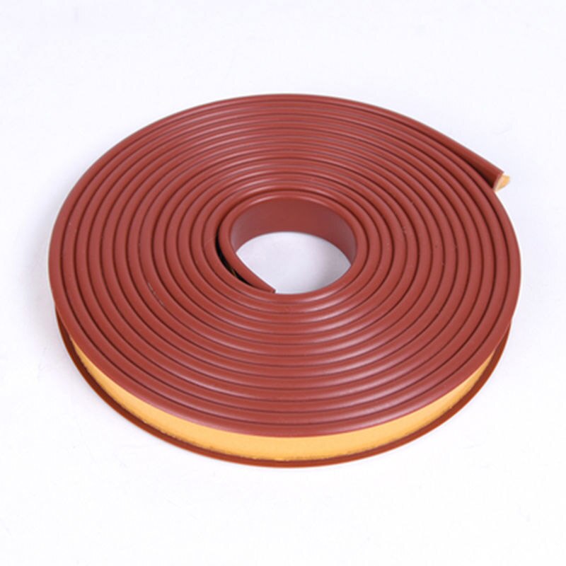Self-Adhesive Edge Banding Tape Furniture Wood Board Cabinet Table Chair Protector Cover U-Shaped Silicone Rubber Seal Strip: Brown / 18mm