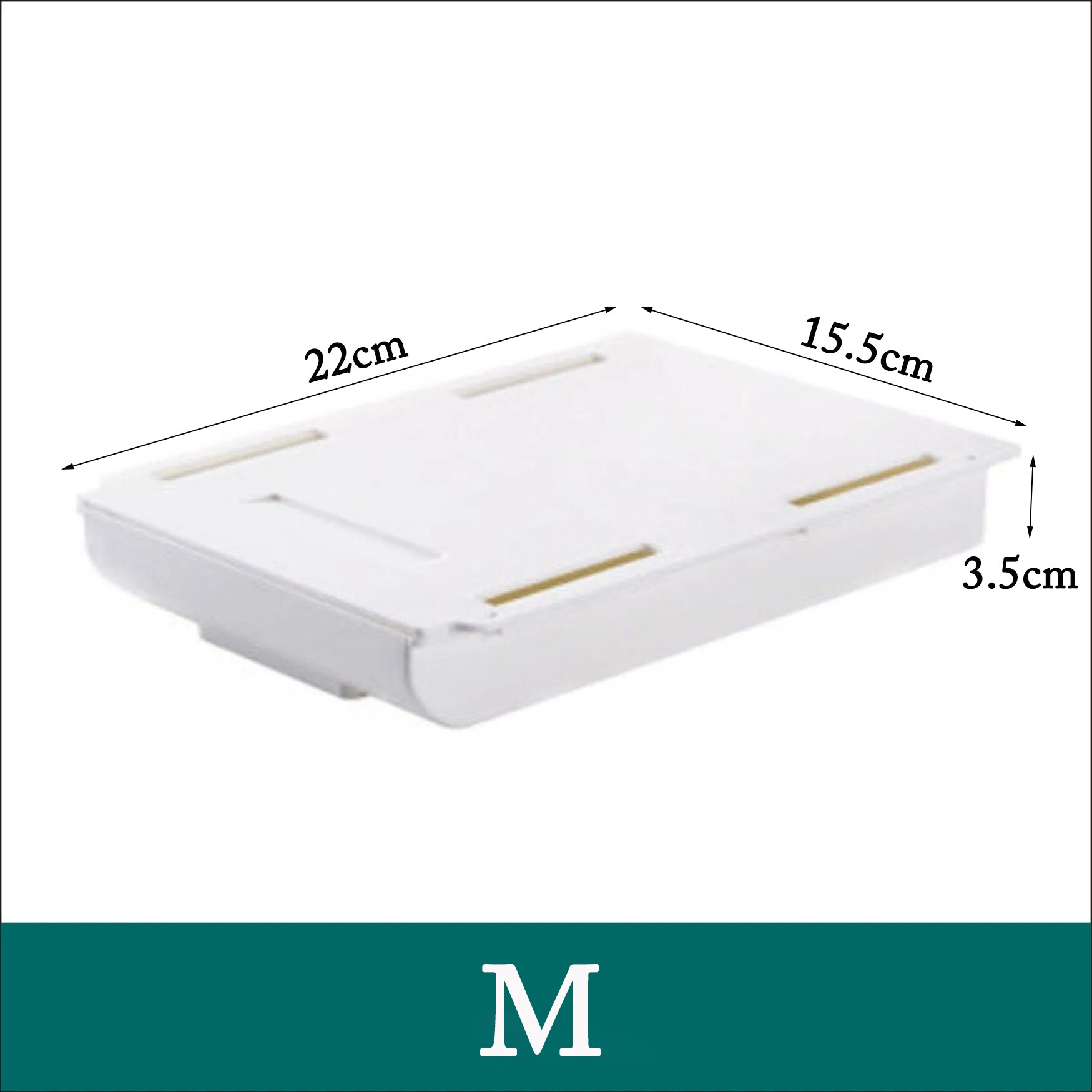 Hiding & Secret Space Drawer Self-Stick Home Office Tray Under Desk Drawer Organizer Table Storage Hidden Organizer Boxes Stand: M White