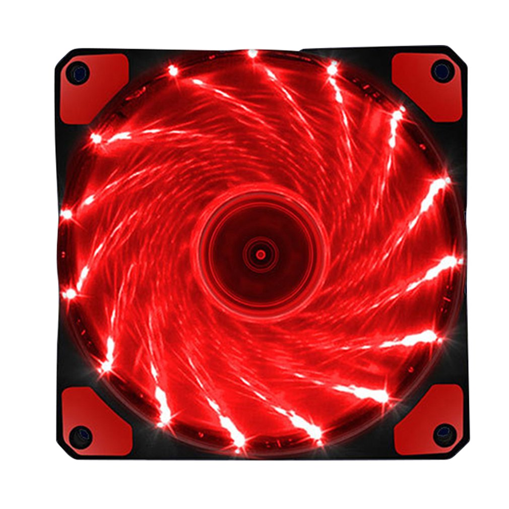 PWM 12025 120mm Computer Case Fan Silent 12CM Fan CPU Cooling RGB Quiet PC Cooler Fan Case Fans 12V DC Adjust Fan Speed: red