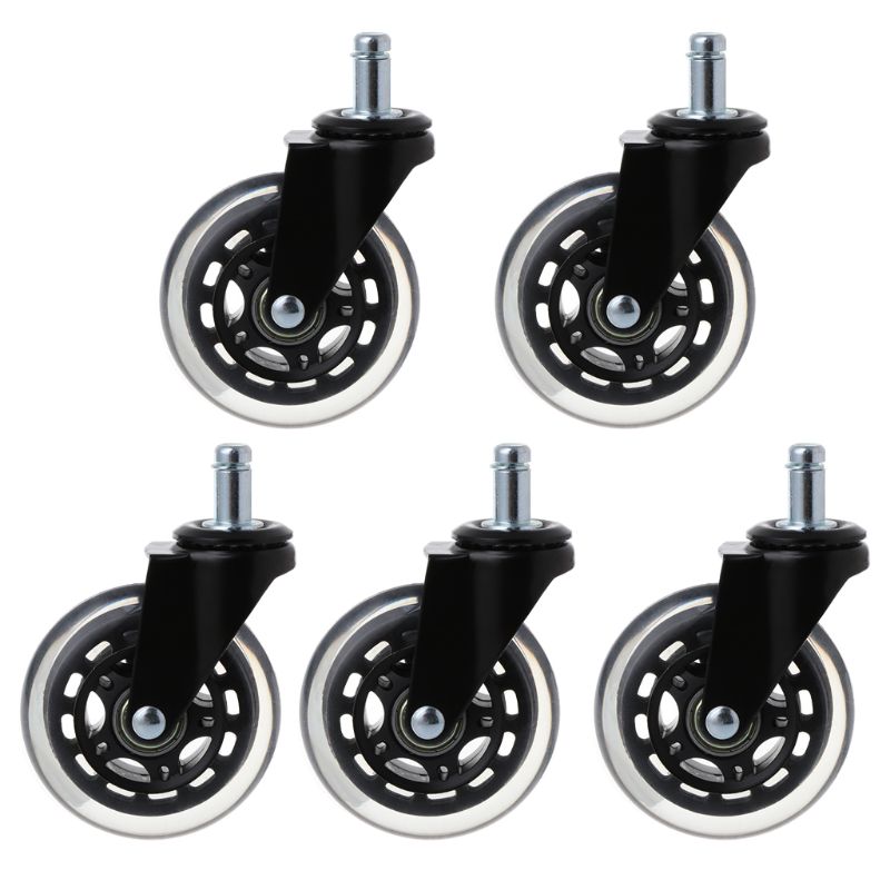 5Pcs 11x22mm Office Chair Wheels Wivel Rubber Caster Wheel Safe Rolling Caster Replacements For Home Furniture