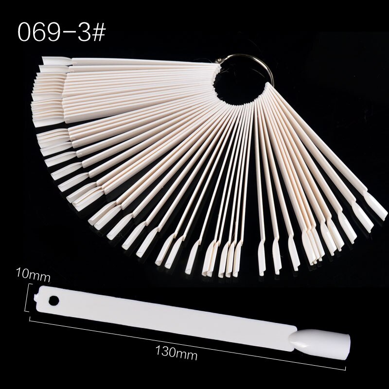 Tips voor valse nagels kleurenkaart oefendisplay gereedschap transparante witte gesp ring manicure nagelkunst gereedschap: 069-3