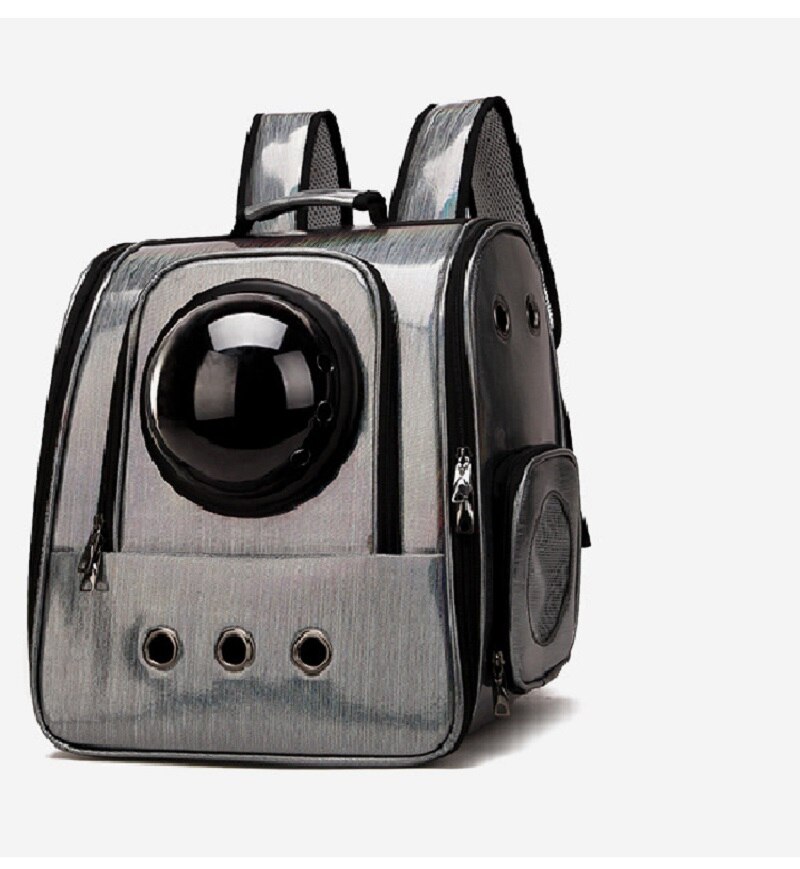 Opvouwbare Waterdichte Huisdier Kat Rugzak Hond Draagtas Bubble Ruimte Pet Carrier Rugzak Voor Kat Kleine Hond Outdoor handtas: Grijs