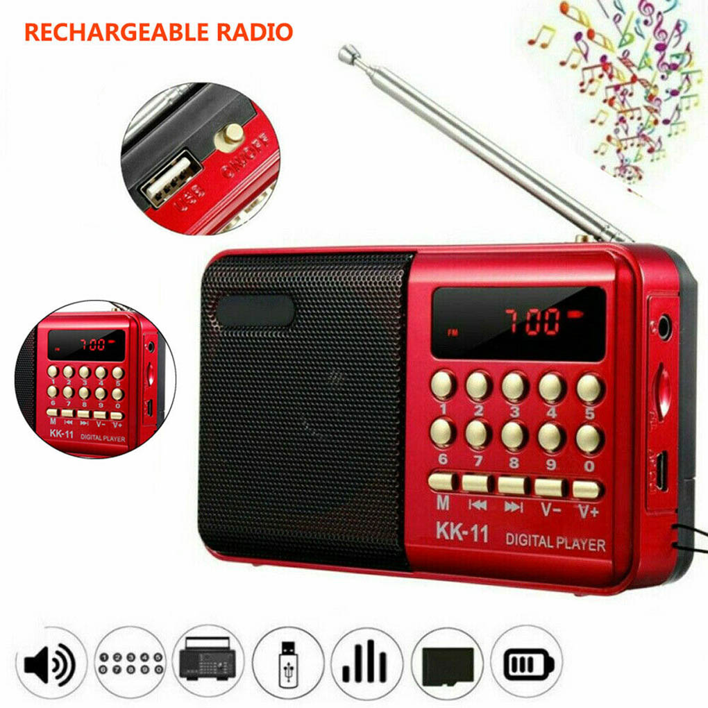 Portable Mini Handheld Digital FM Usb Tf MP3 Radio Music Player Pocket Radio Speaker Rechargeable Sound Recorder
