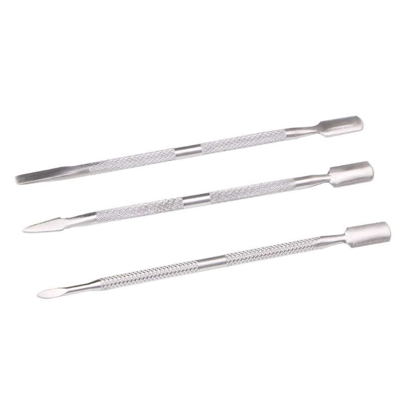 Rvs Dual End Nail Art Cuticle Pusher Uv Gel Polish Trimmer Verwijderen Schoon Nijnagel Acryl Nail Beauty Care Tools