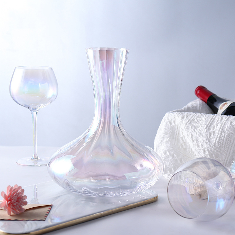 Electroplated crystal glass rainbow red wine glass set home colorful goblets dazzling champagne glasses wine glasses wine set