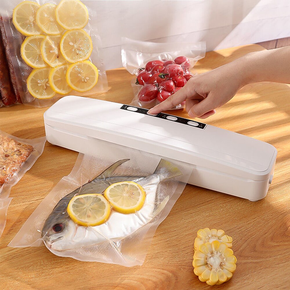 Vacuum Sealer 220v110v Automatic Commercial Household Food Vacuum Sealer Packaging Machine Sools Include 20pcs Bags Eu Uk Au Us