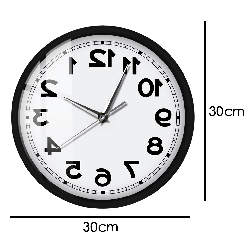 Counterclockwise Funny Numbers Wall Clock Metal Frame LED Night Lighting Clock Voice Control Slient Glow in Dark Wall Watch