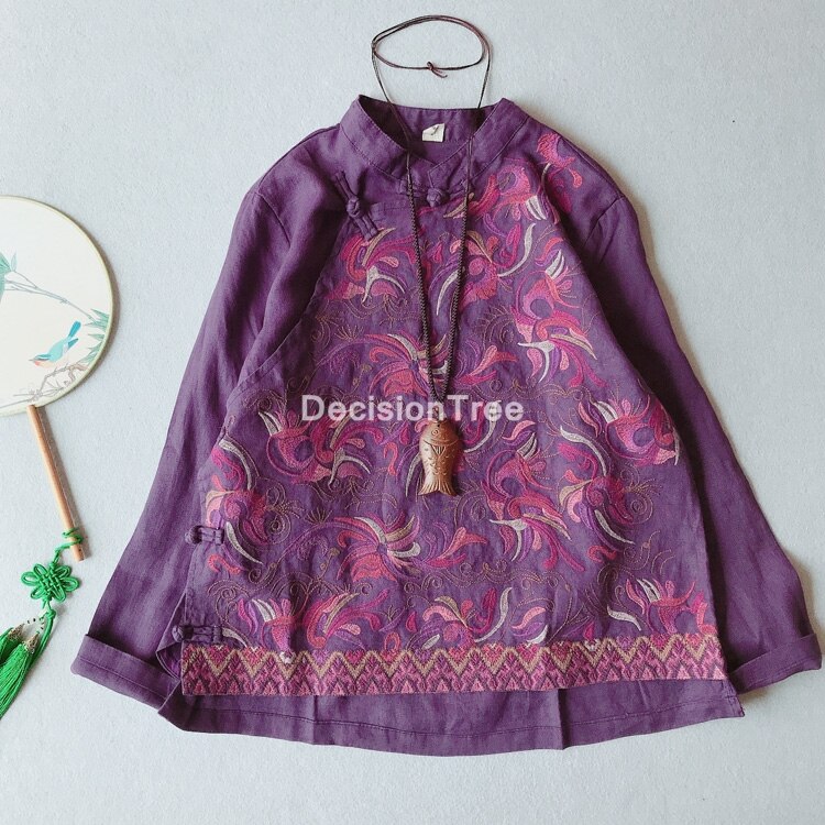 Katoen Linnen Vintage Cheongsam Blouse Vetement Traditionele Chinese Thee Kleding Vrouwen Qipao Chinese Shirt Qipao Blouse: color3