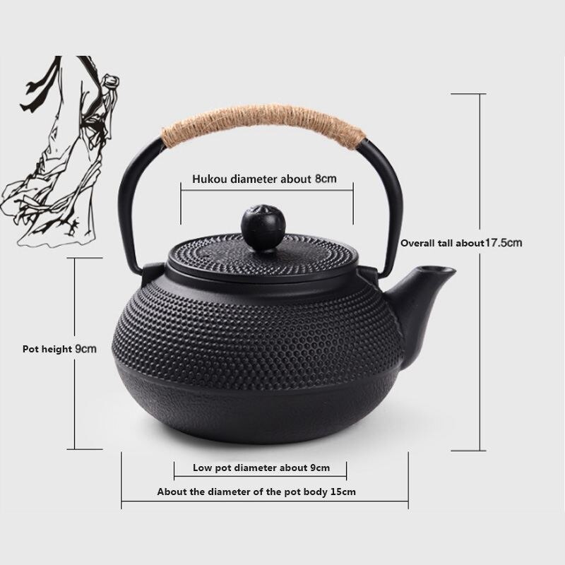 -sydlige støbejerns kedel gamle jerngryde skaller tepotter sundhedskedel skala jern pot 800ml