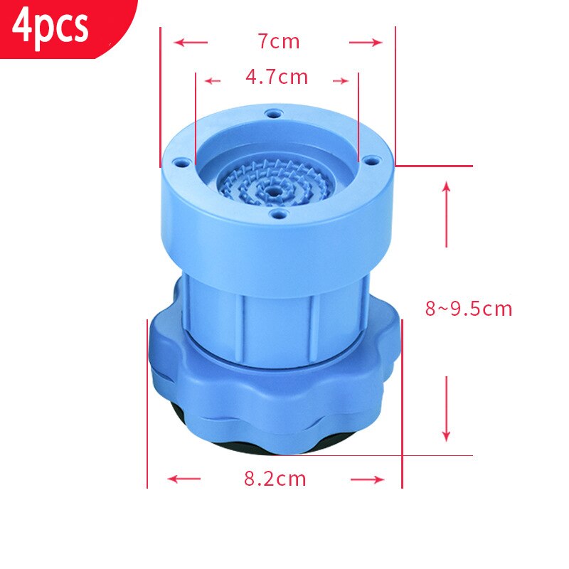 4PCS Anti Vibration Mats for Washing Machine Rubber Mat Support Machine Dryer Rubber Pad Adjustable Non-Slip Pad Floor Protector: Big blue-4pcs