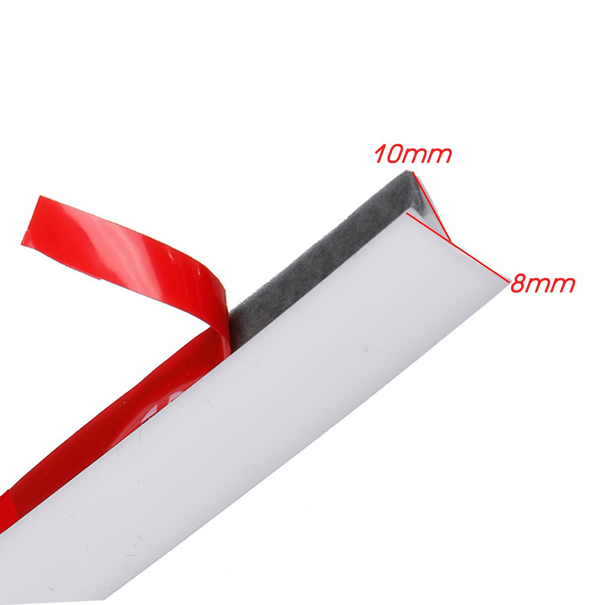 200cm Universal Car Rubber Sealing Strip Small Slanted T-Type automobile Seal Rubber Weatherstrip Flare Arch Trim: 8mm White