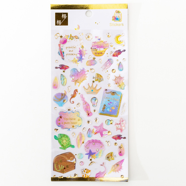 fantasy starry sky water sticker bronzing three-dimensional environmental protection mobile phone diary sticker material
