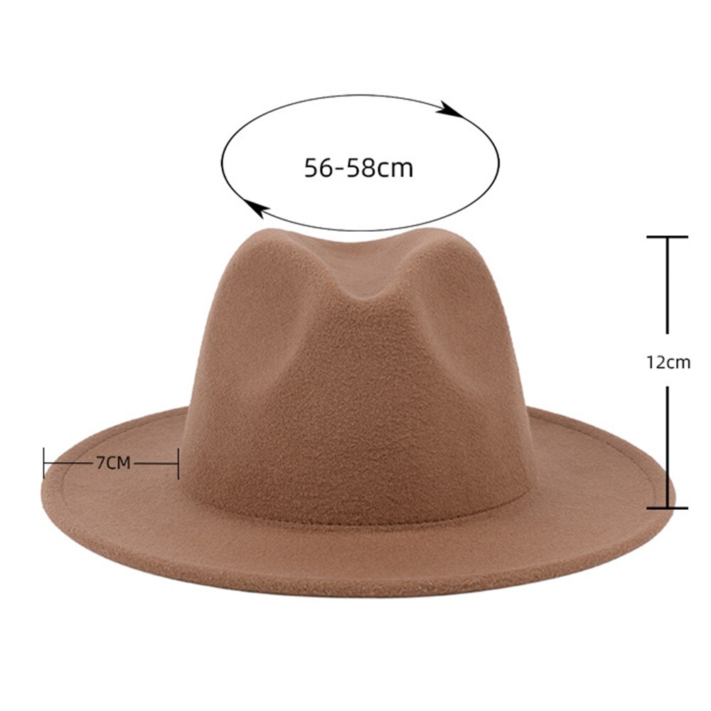 Women Men Wide Brim Outback Hat Panama Jazz Hat Felt Fedora Hats Cowboy Hat Black Blue Red Yellow