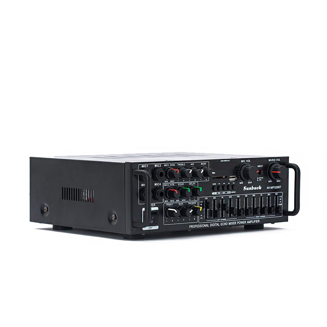 Sunbuck karaoke Sound amplifier 2.1 Channel 200W*2 High Power FM USB MP3 10 Segment Audio equalizer Car Bluetooth amplifier