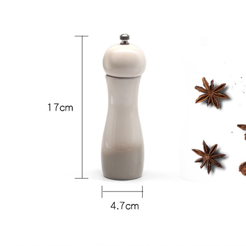 1 PC Salt and Pepper Grinder with Ceramic Grinder Adjustable Coarseness, Pepper Shakers for Fresh Spices White