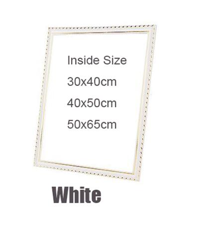 Out frame Diy Unfinished Wood stretcher diy oil painting diamond Mosaic Thick wood frame wall painting picture frame: White / inner size 30x50cm