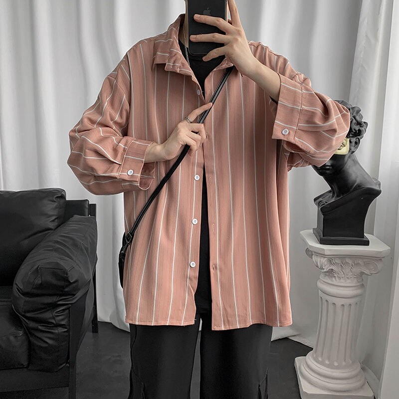 Long Sleeve Shirt Spring And Summer Striped Coat Loose Classic Casual Tops Vintage Shirts For Blouses Men Clothing