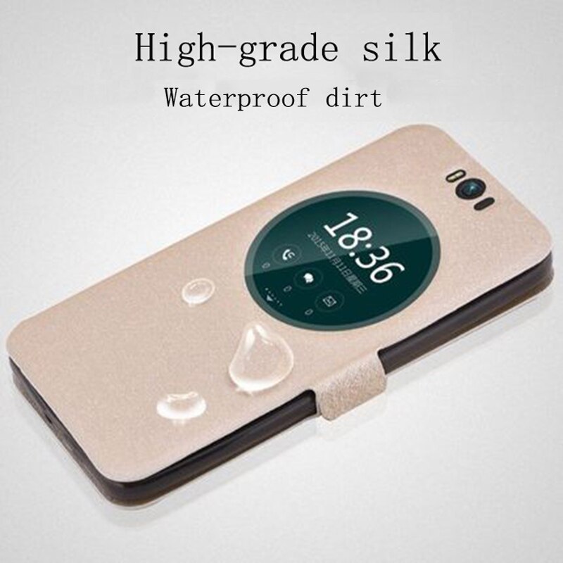 Cubierta de ventana abierta para ASUS ZenFone Selfie Funda de cuero fundas de teléfono piel para ASUS ZD551KL Z00UD flip shell back cubierta