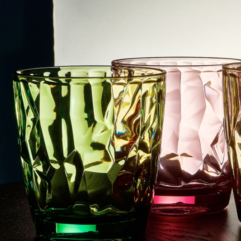 300ml Transparent Cups Acrylic Tumbler Plastic Beverage Juice Ice Tea Drinking Cups Reusable Unbreakable Glassware Kids