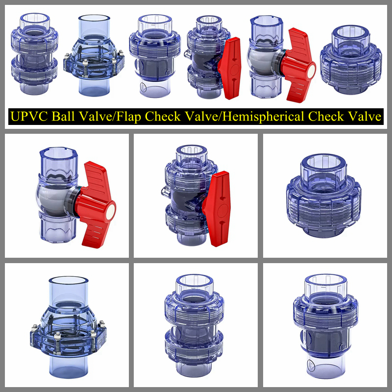 20 ~ 50mm UPVC transparent Einweg Klappe Rückschlagventil Aquarium Aquarium Union gemeinsam Kugelhahn Garten Pipeline Entwässerung Rückschlagventil