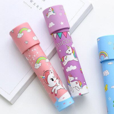 2PCS Neue Cartoon Kaleidoskop Flamingo Einhorn kinder Pädagogisches Spielzeug Rotierenden Schöne Muster jooyoo: 1