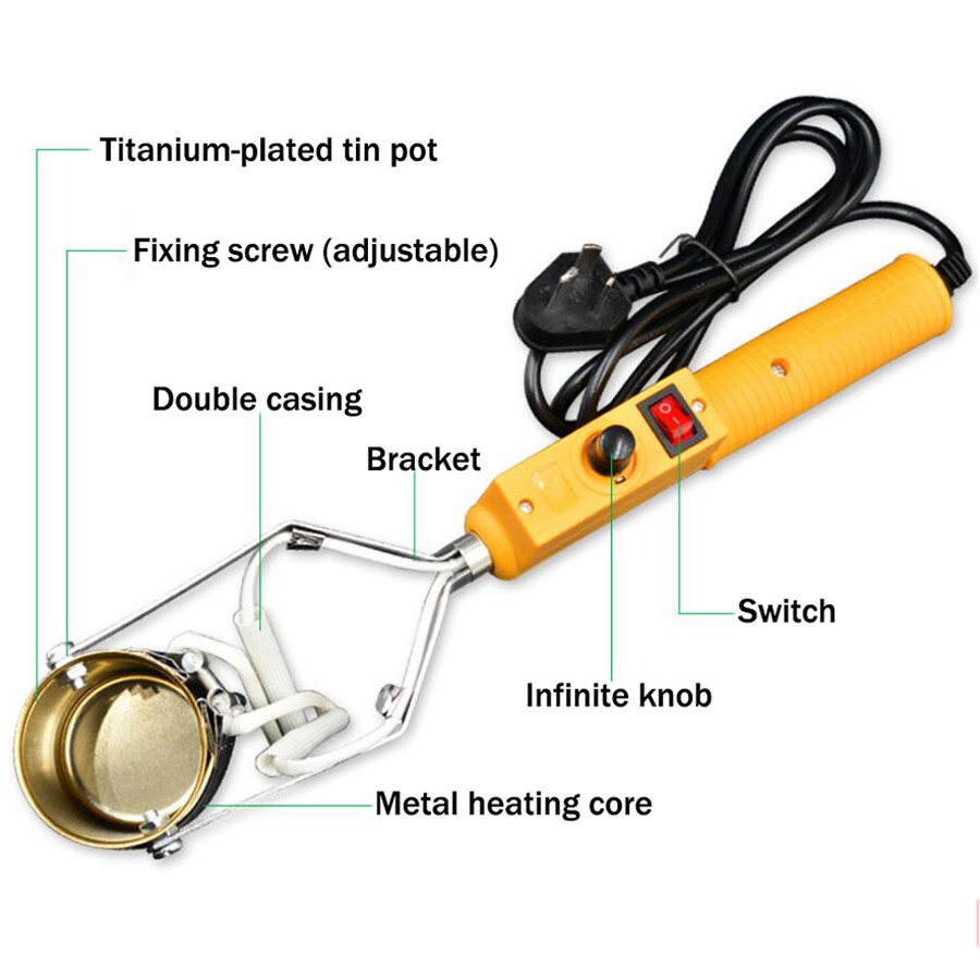 Einstellbare temperatur zinn ofen Titan beschichtung blei-frei handheld zinn schmelzofen 150w, 250w, 300w
