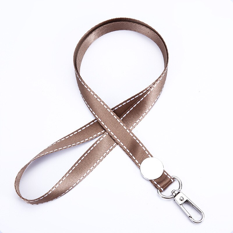 Effen Kleur Lanyard Badge Id Kaarthouder Neck Strap Key Houder Draagkoorden Lanyard Kantoor Schoolbenodigdheden Accessoire: Bruin