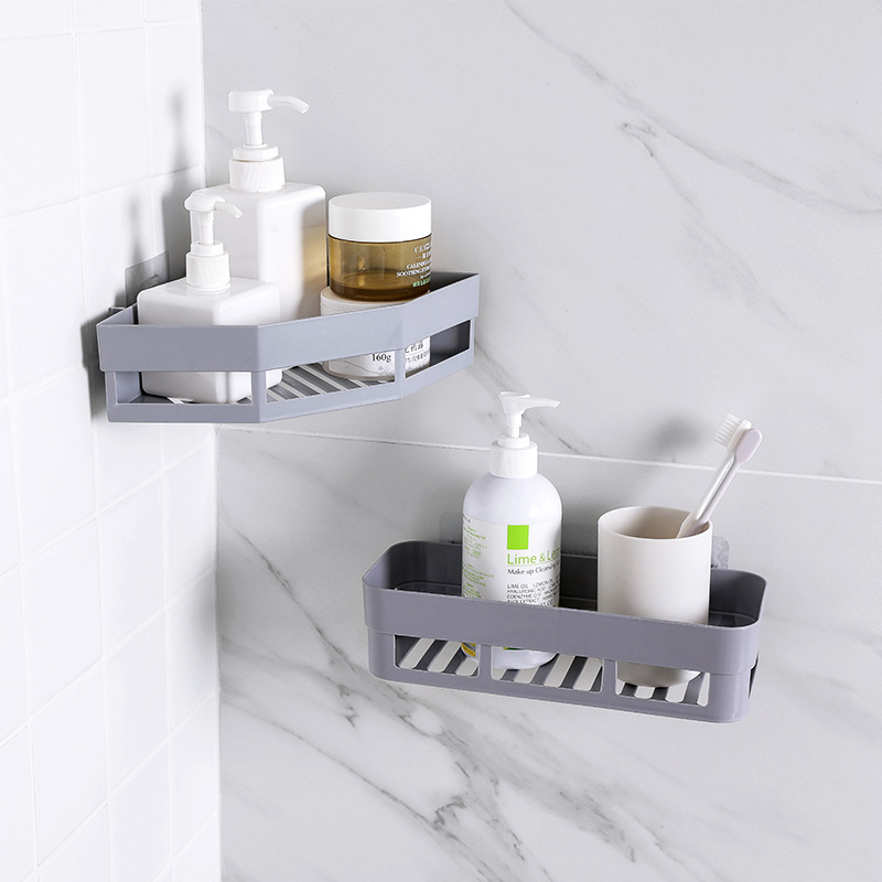 Panier de rangement mural pour salle de bain, étagère à succion, porte-shampoing, porte-savon, cuisine, éponge, accessoires ménagers