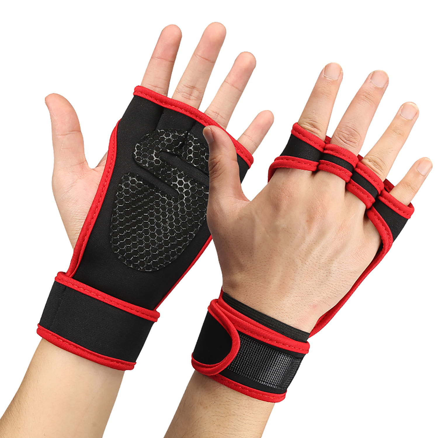 Training Sporthandschoenen voor Heren Dames Trainingshandschoenen Fitness Body Building Gewichtheffen Gym Hand Pols Palmbeschermer Handschoenen: Donker Kaki / M