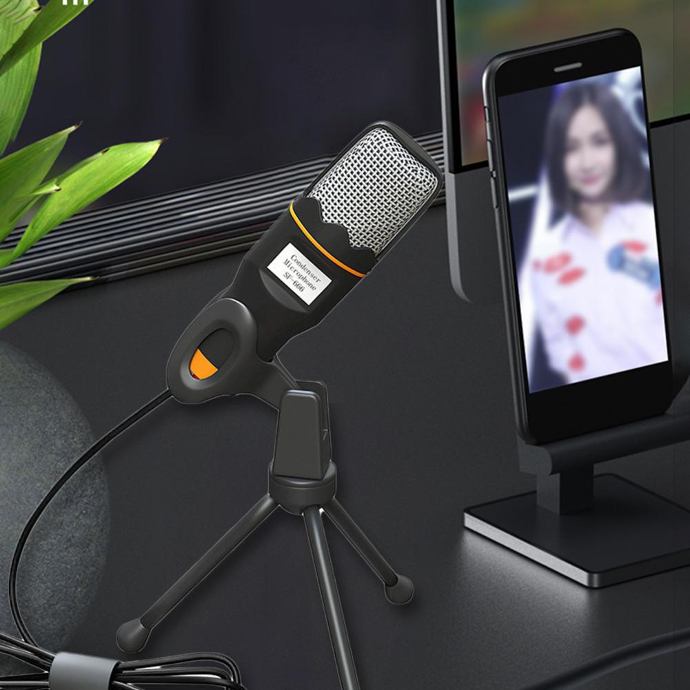 sf666 Handheld Microphone Newest Universal Noise Reduction Portable Condenser Mic with Tripod for Computer Home Meeting