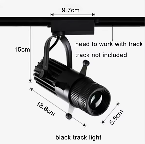 LED-Schienenstrahler mit einstellbarer Blende, quadratischer Strahler, Malereigeschäft, 10 W, 15 W, 20 W, 30 WCOB, offene Strahler, Museum