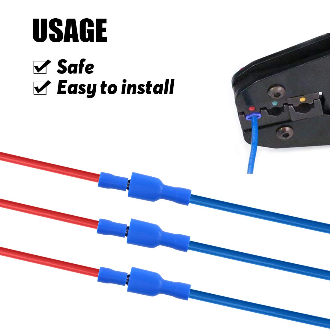 Connecteurs à bêche femelle et mâle, connecteurs à déconnexion rapide, fil à bêche isolé, borne de sertissage, 16-14 AWG, 100 pièces, 50 paires