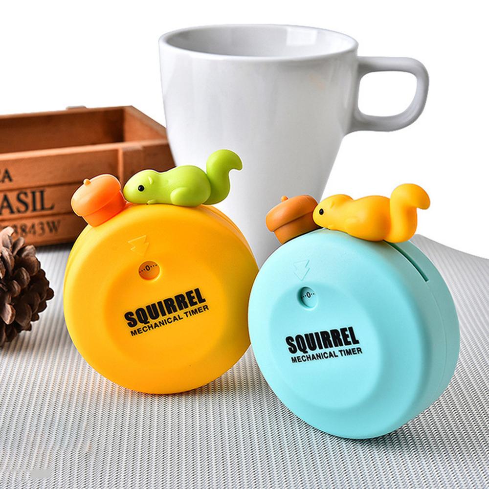 55 Minutes Kitchen Timers Magnet Cute Squirrel Practical Mechanical Timer Countdown Alarm Reminder Random Sent