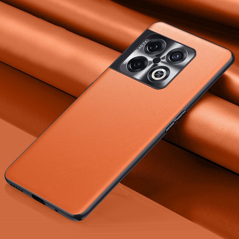 Luxus Leder Telefon Fall Für OnePlus 10 Pro 10Pro Abdeckung Matte Volle Schutz Fall Für OnePlus10 Pro One Plus 10 pro Coque: Orange - 2