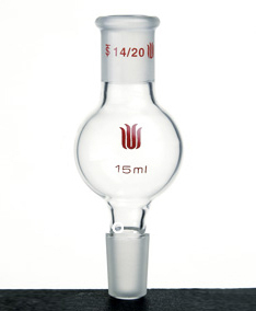 Ampoule de distillation, Kugelrohr, capacité: 5 ml, Joints: 14/20, ampoule O. D.: 25mm, hauteur hors tout: 80mm