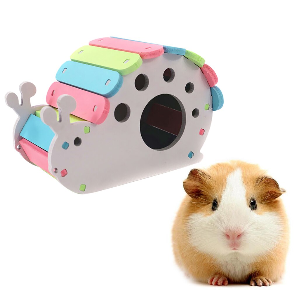 Colorful Hamsters Hideout SNAIL Shape House Climbing Hut Pet Bedding Cage Teeth Caring