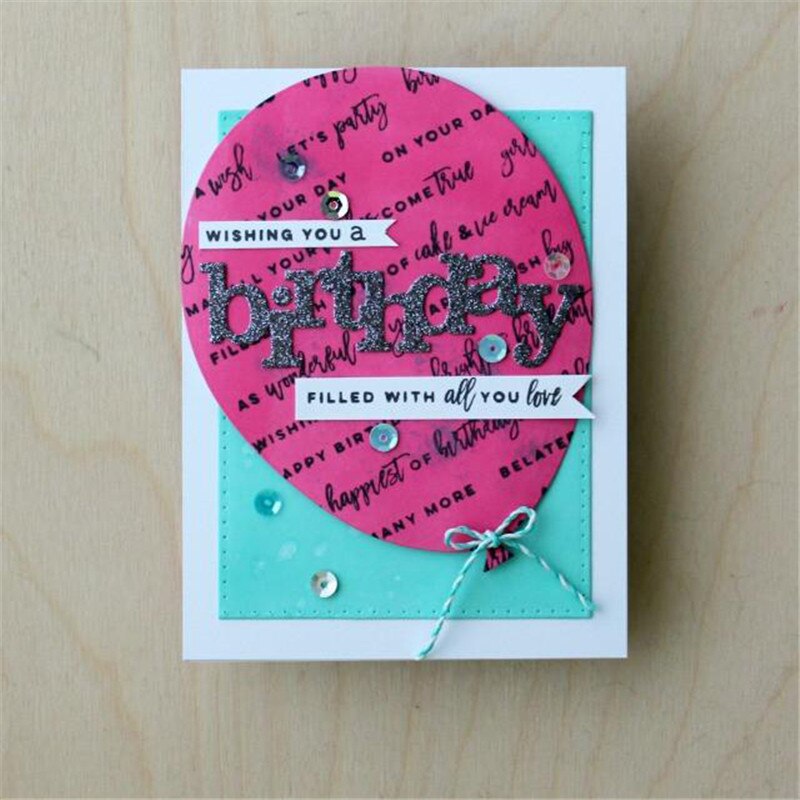 Birthday Balloon Cutting Dies Scrapbooking Stencil Metal Die Cuts Card Embossing Photo Album Template Mold Decor