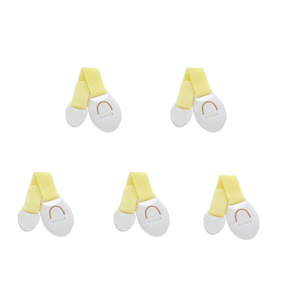 5pcs Child Cabinet Door Lock Cupboard Toilet Safety Care Lock Refrigerator Drawer Plastic Lock Baby Protection Security Products: YELLOW