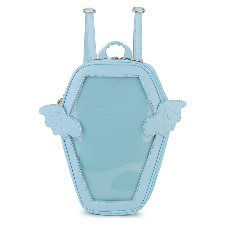 Sac à dos gothique en forme de cercueil pour femmes, avec ailes de chauve-souris, Lolita foncée, sac à main et à bandoulière de styliste pour Cosplay: B