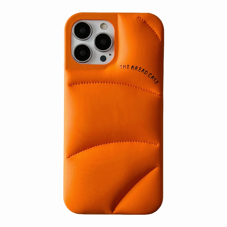 Funda The Bread para iPhone 15 14 13 12 Pro Max Plus, chaqueta acolchada, funda para teléfono a prueba de golpes, funda naranja: EVA