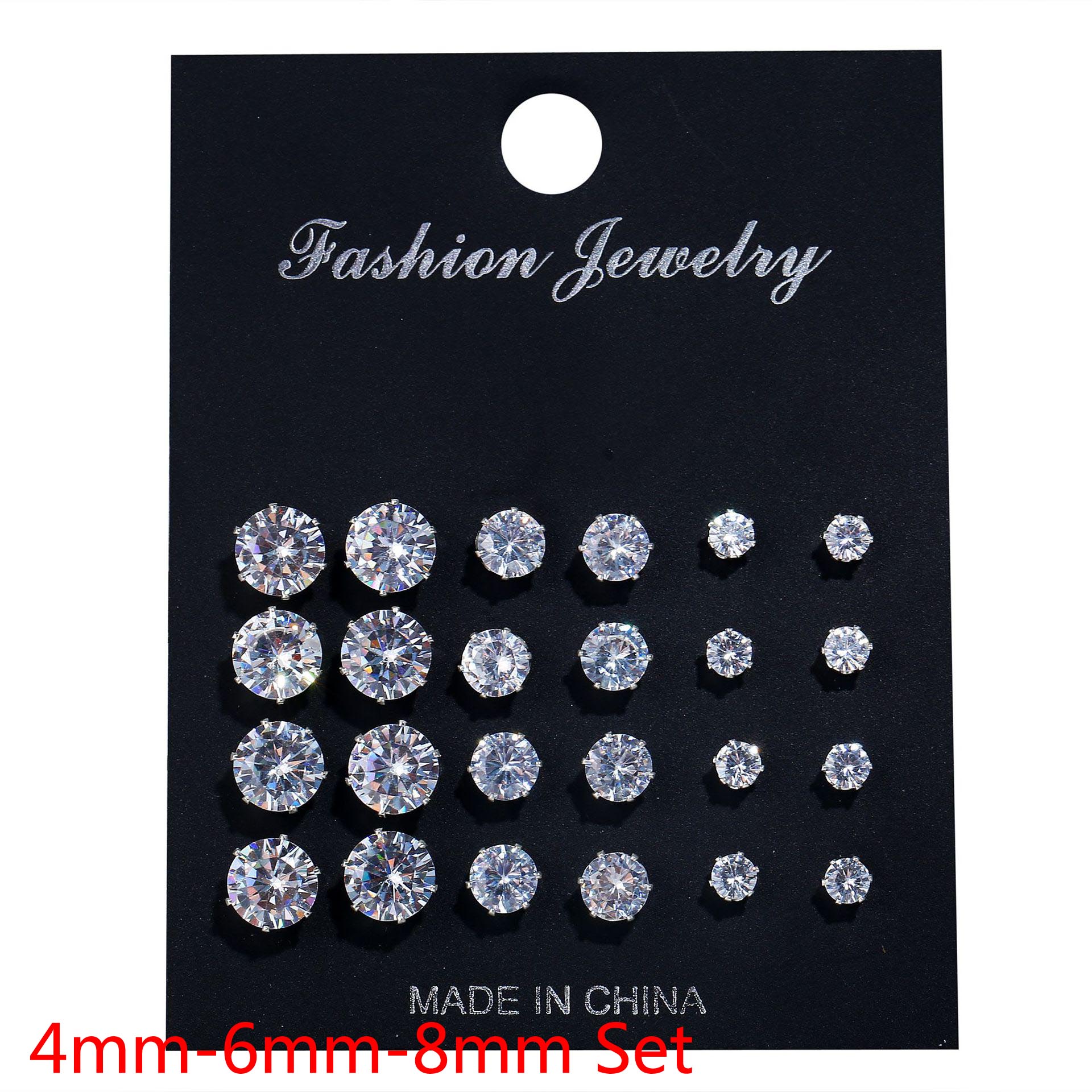 12 Paar/pak Wit Glanzend Bruiloft Stud Oorbellen Set Voor Vrouwen Mannen Crystal Sieraden Accessoires Oorbellen Sieraden Oorbellen: 12 Pairs Set G