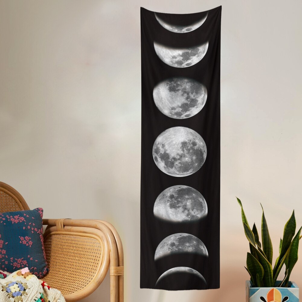Moon Phase Tapestry Wall Hanging, Wall Art Decorations for Living room Bedroom Black and White Wall Art Tapestry Dorm Decor