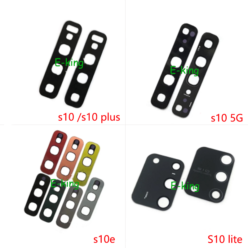 10 Stuks Achter Terug Camera Glazen Lens Voor Samsung S10e S10 Plus Lite 5G Met Ahesive Sticker