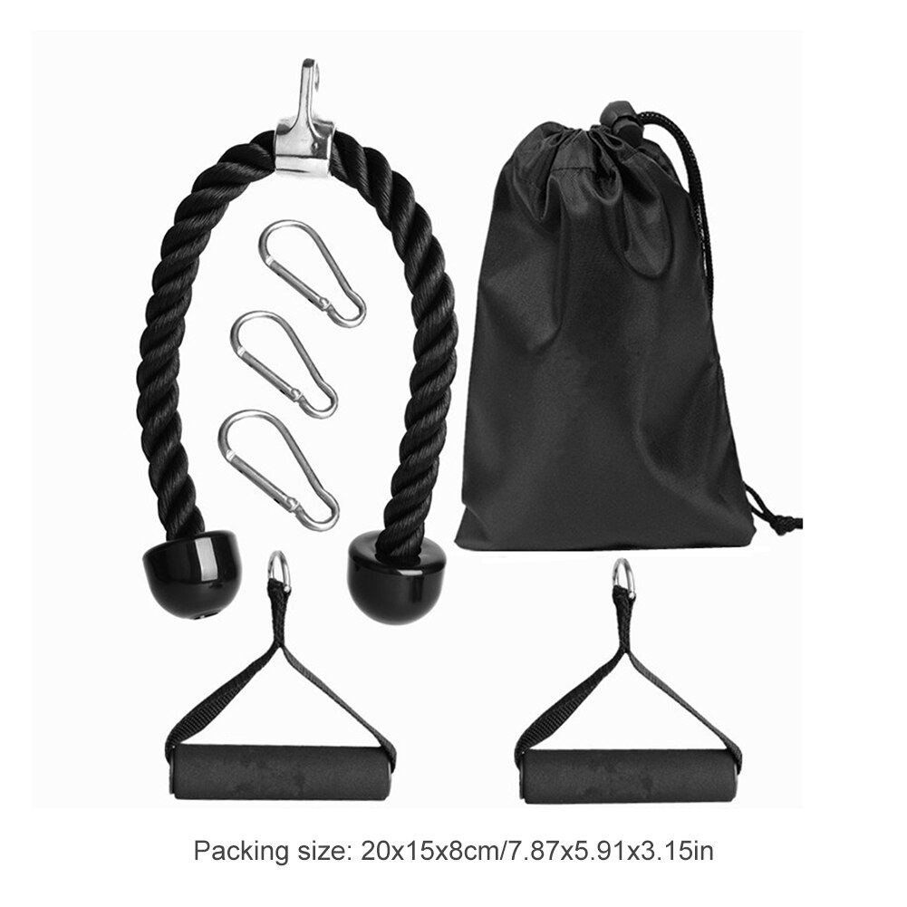 7pcs Biceps Triceps Pull Rope Training Attachment w/Buckle Handle Muscle Strength for Working-out Comfortable Decoration