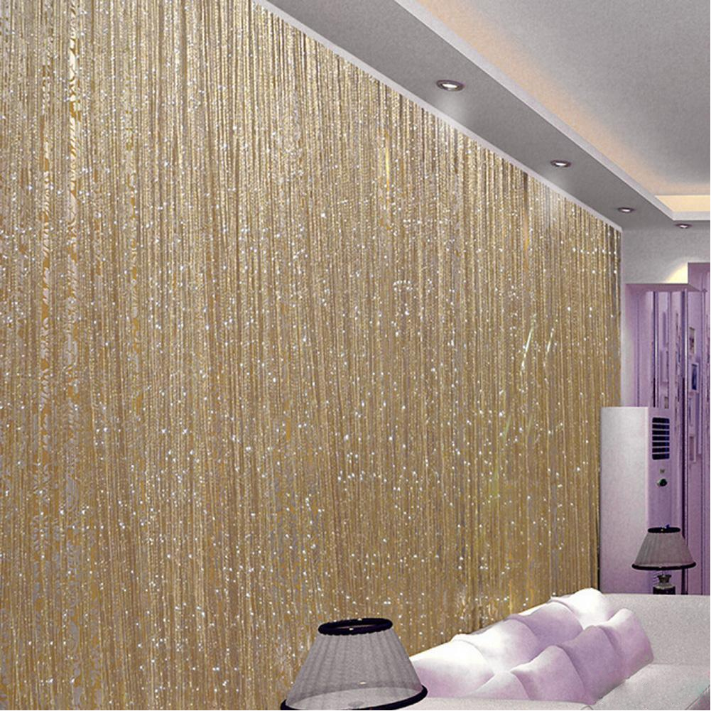 Door Bedroom Hanging Home Decor Wedding Room Divider Window Shiny Fly Screen String Curtains Fringe Patio Luxury