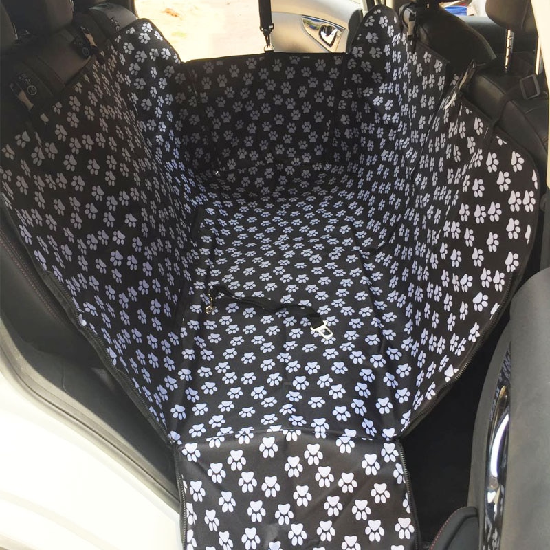 Oxford Voetafdruk Hond Carriers Achter Back Waterdichte Pet Car Seat Cover Matten Hangmat Protector Met Veiligheidsgordel