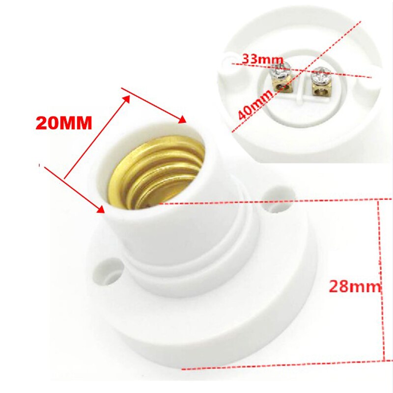10pcs E14 Zwart Wit 6A 220V Conversie Platte Lamphouder Lamp Schakelaar Milieubescherming PBT Grote Schroef Te kleine Schroef